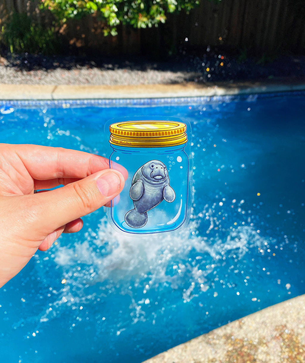 Manatee In A Jar Sticker