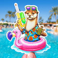 Party River Otter Sticker