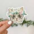 Cat w/ Flower Crown Sticker