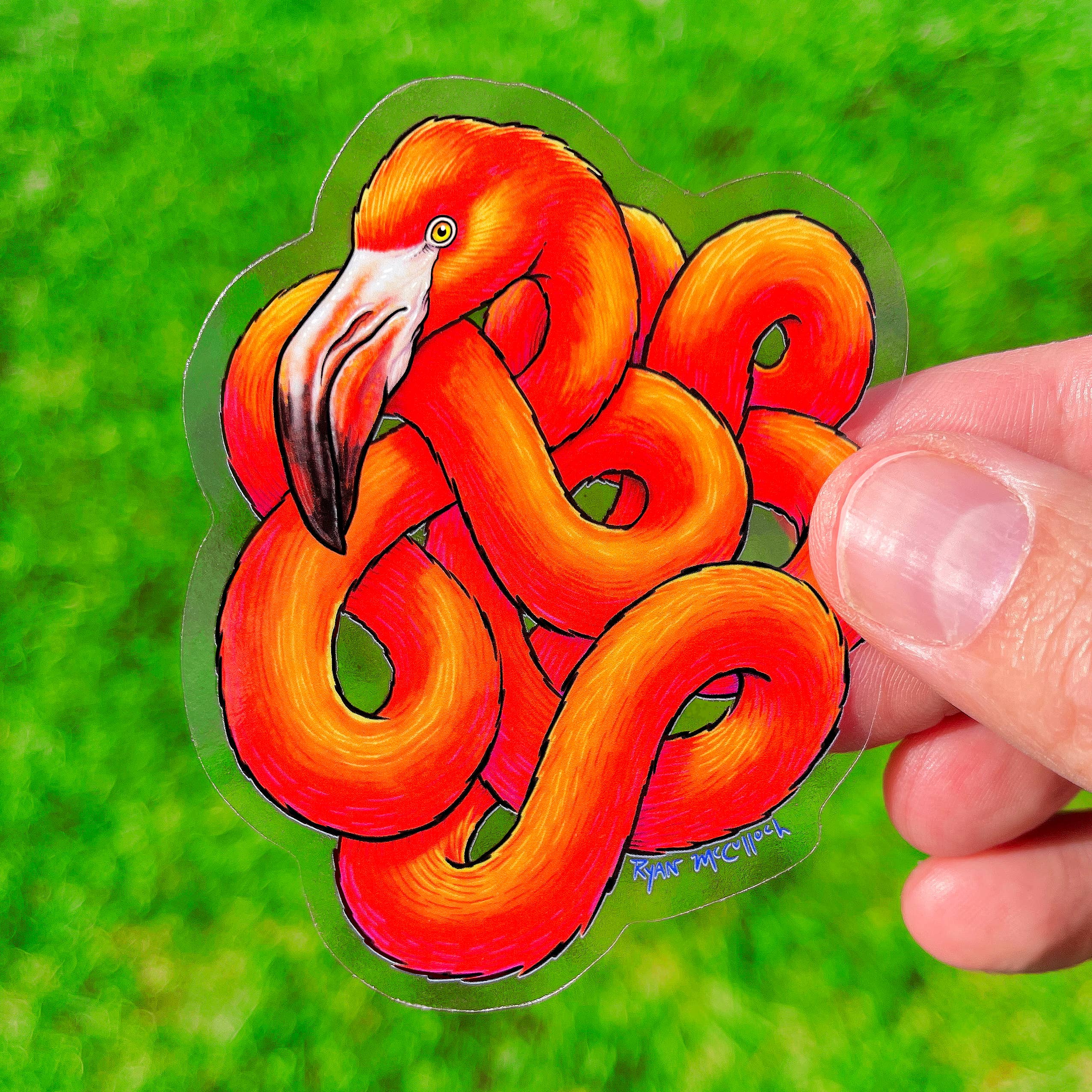 Tangled Flamingo Sticker