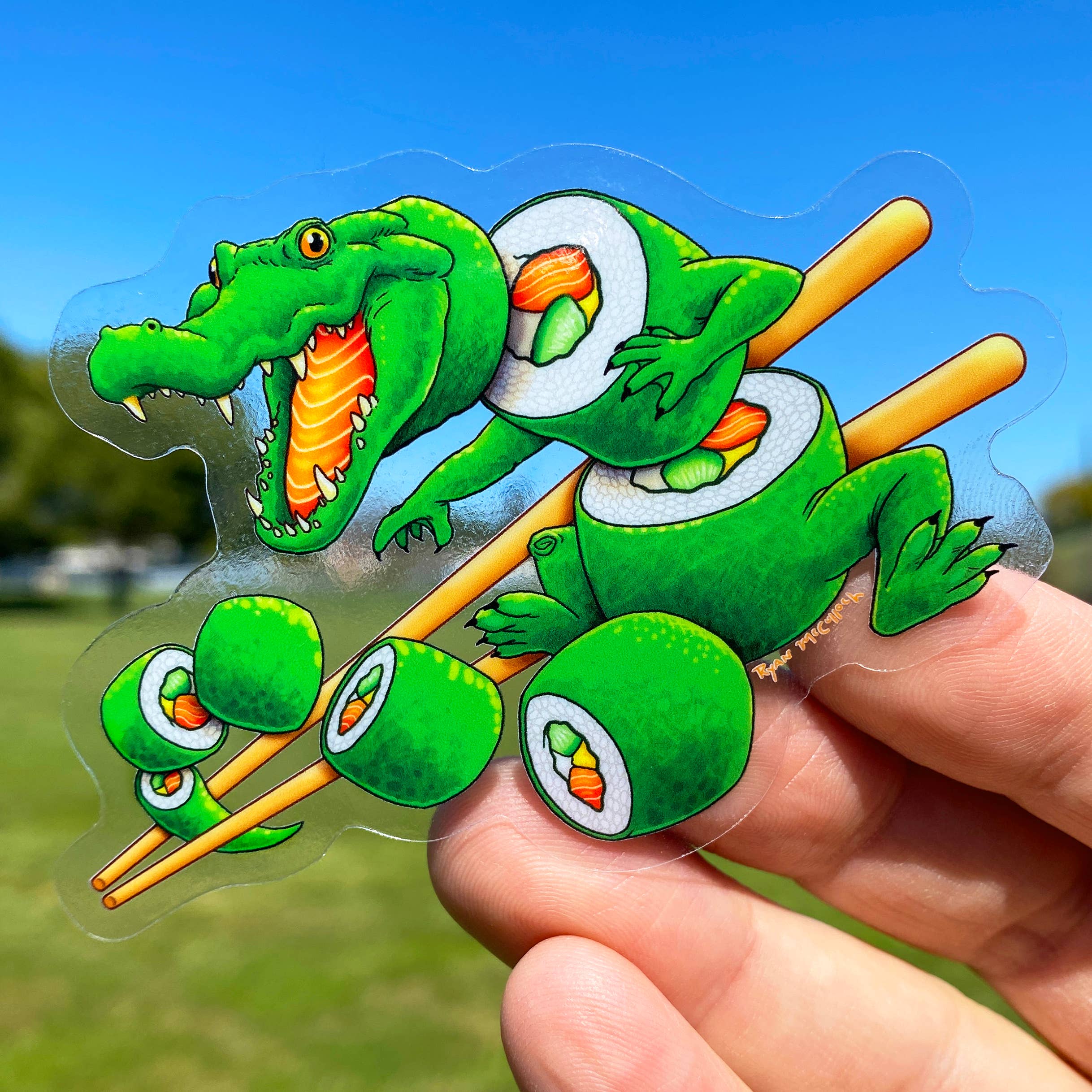 Gator Sushi Roll Sticker