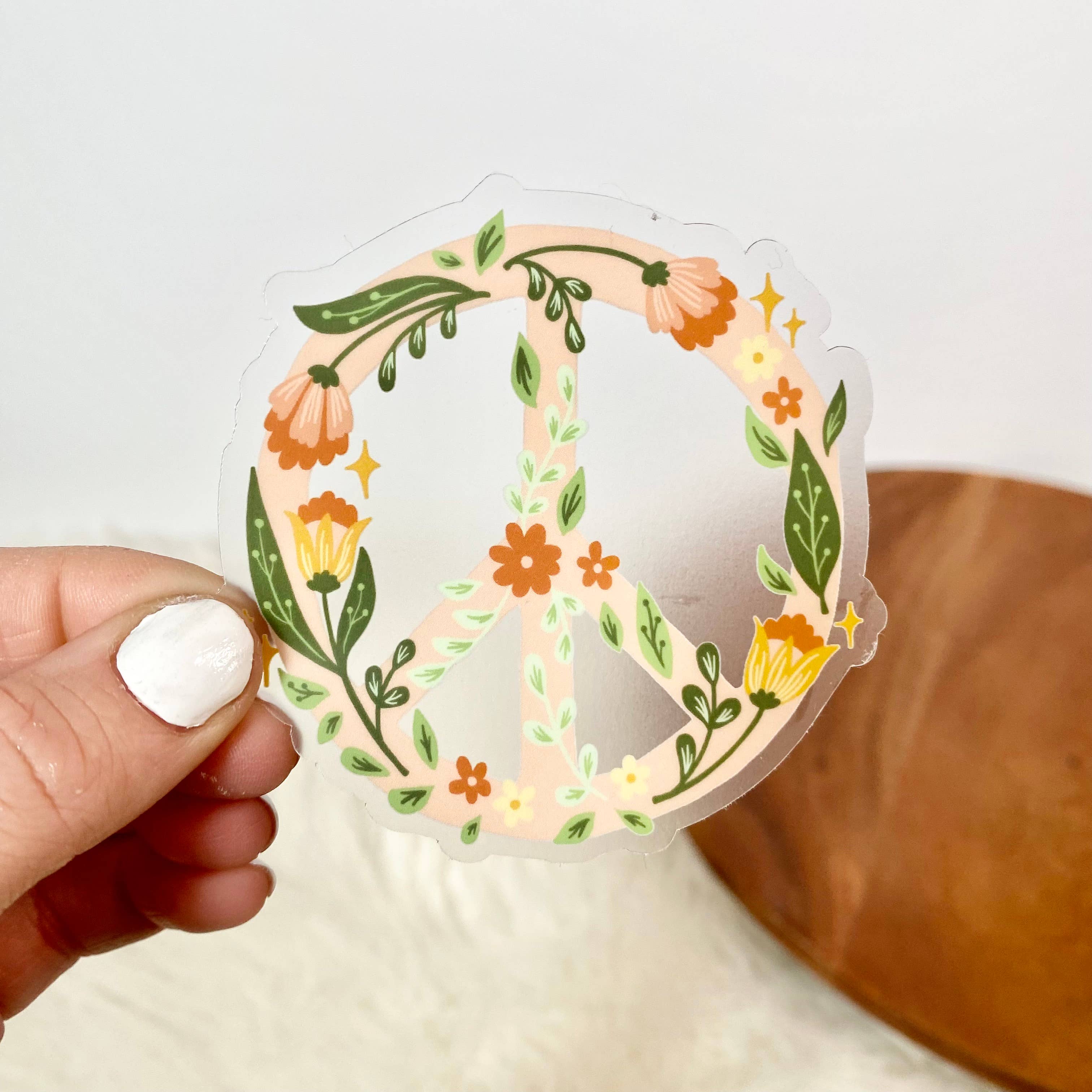 Floral Peace Sign Sticker