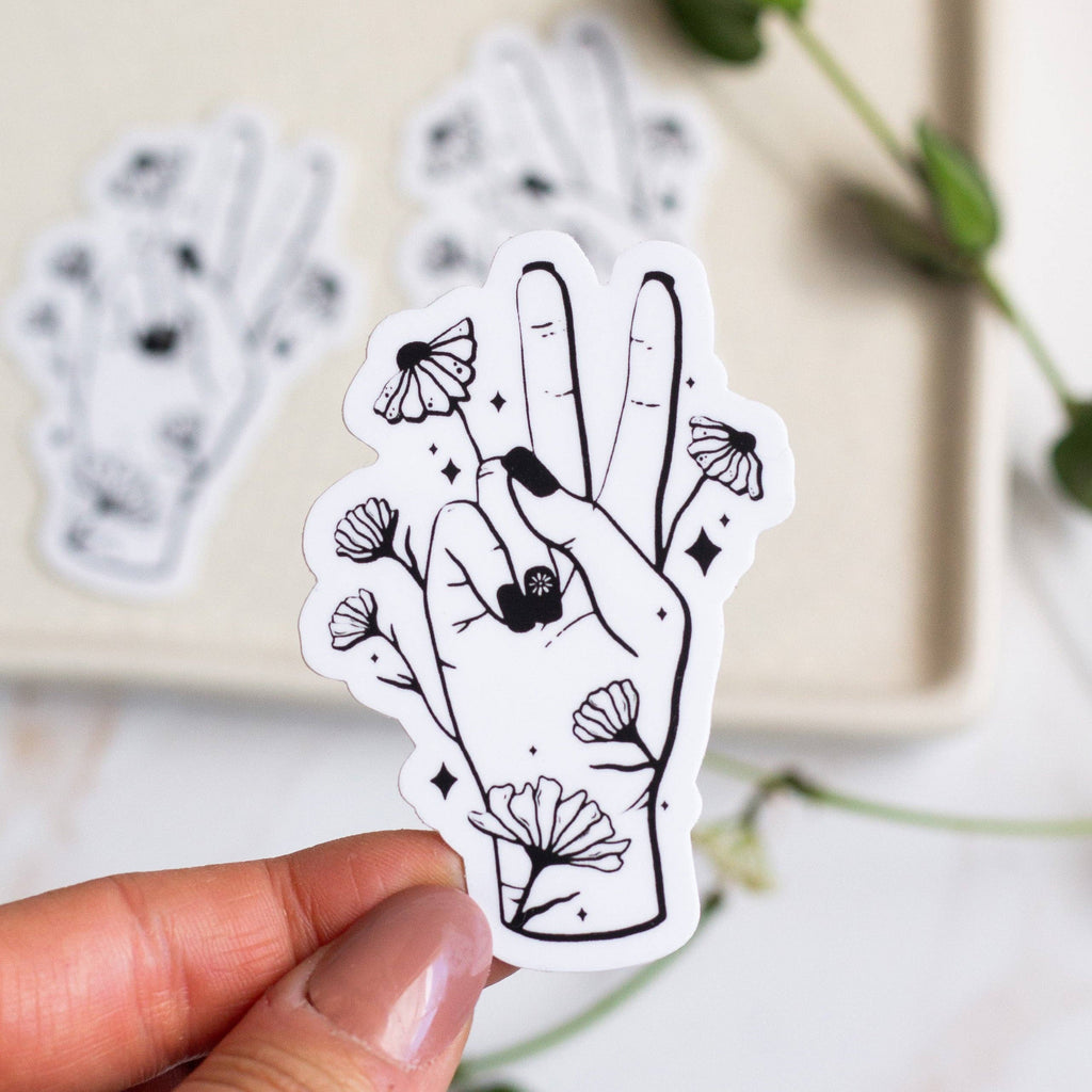 Floral Peace Sign Sticker
