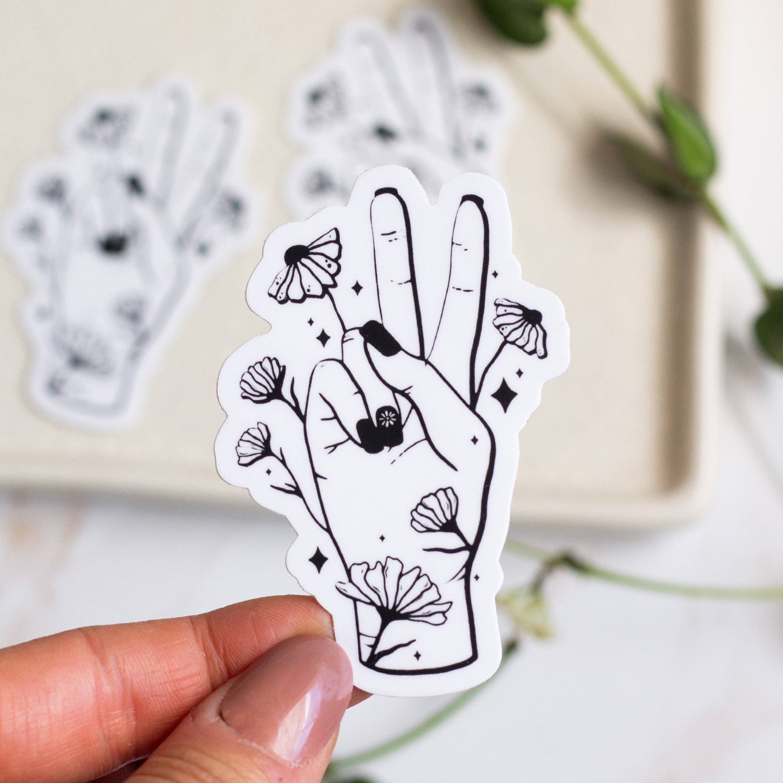 Floral Peace Sign Sticker