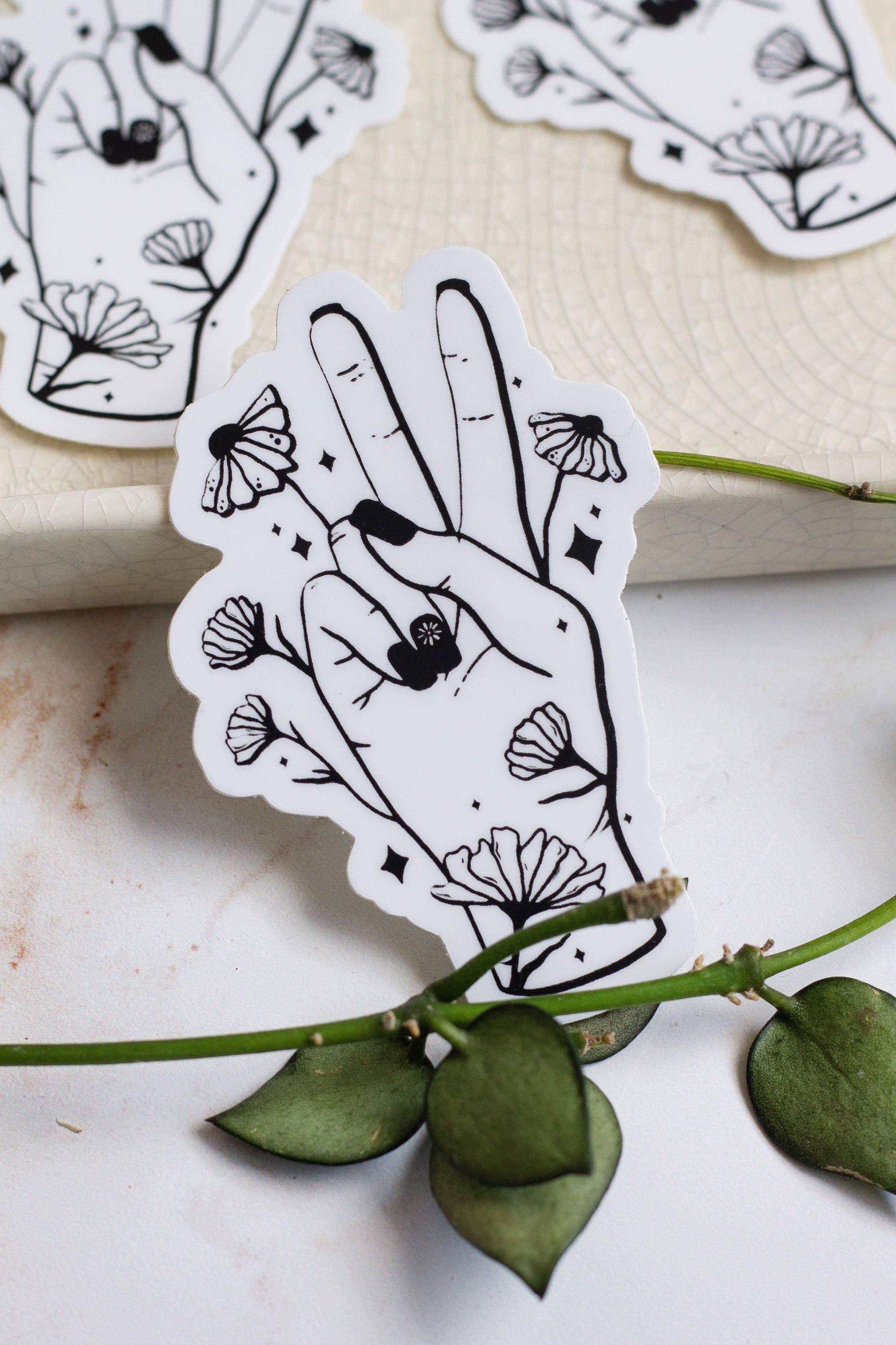 Floral Peace Sign Sticker