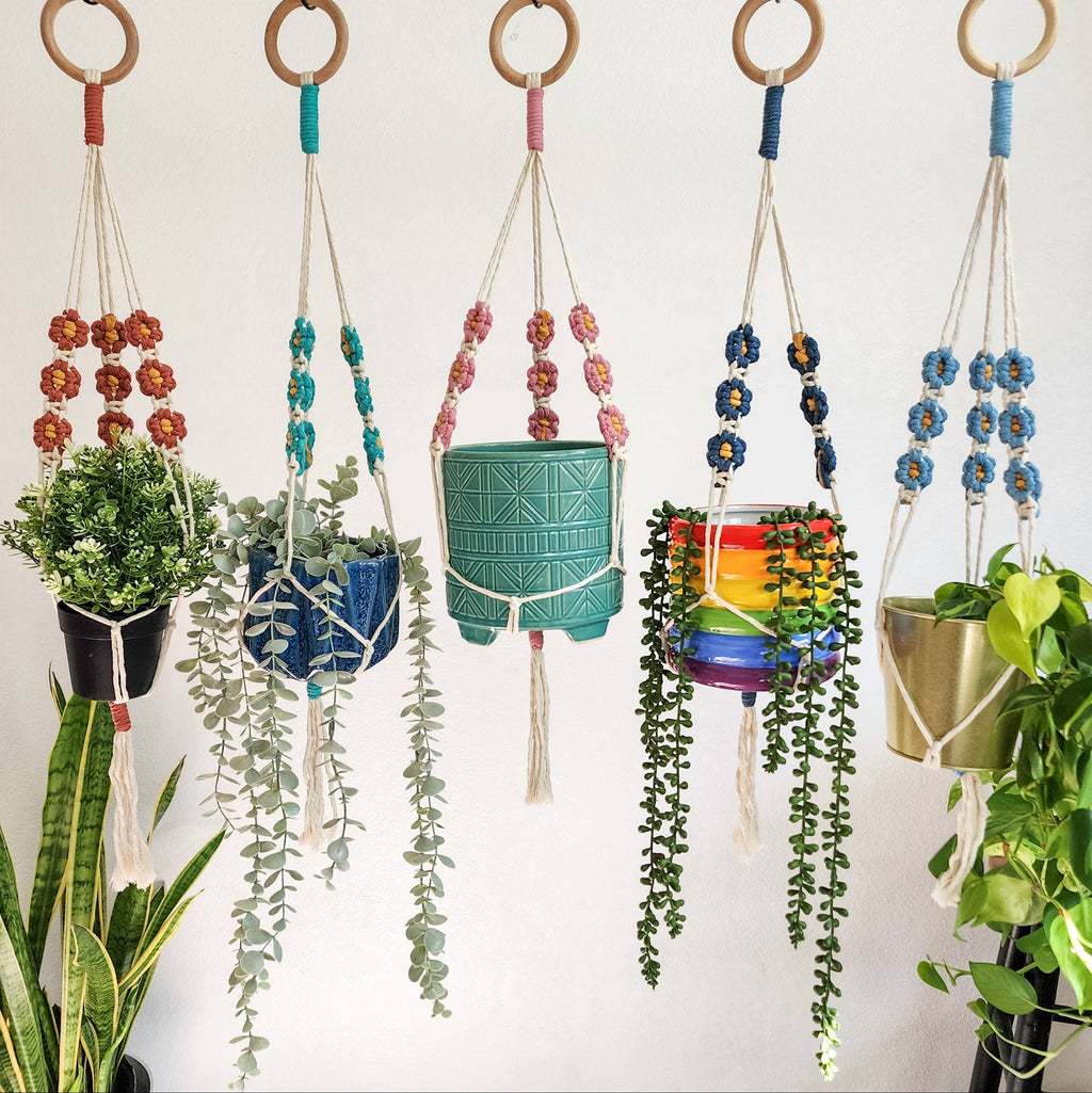Handmade Daisy Macrame Plant Hanger