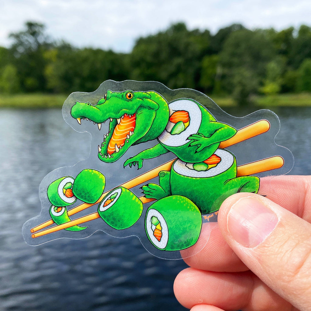 Gator Sushi Roll Sticker