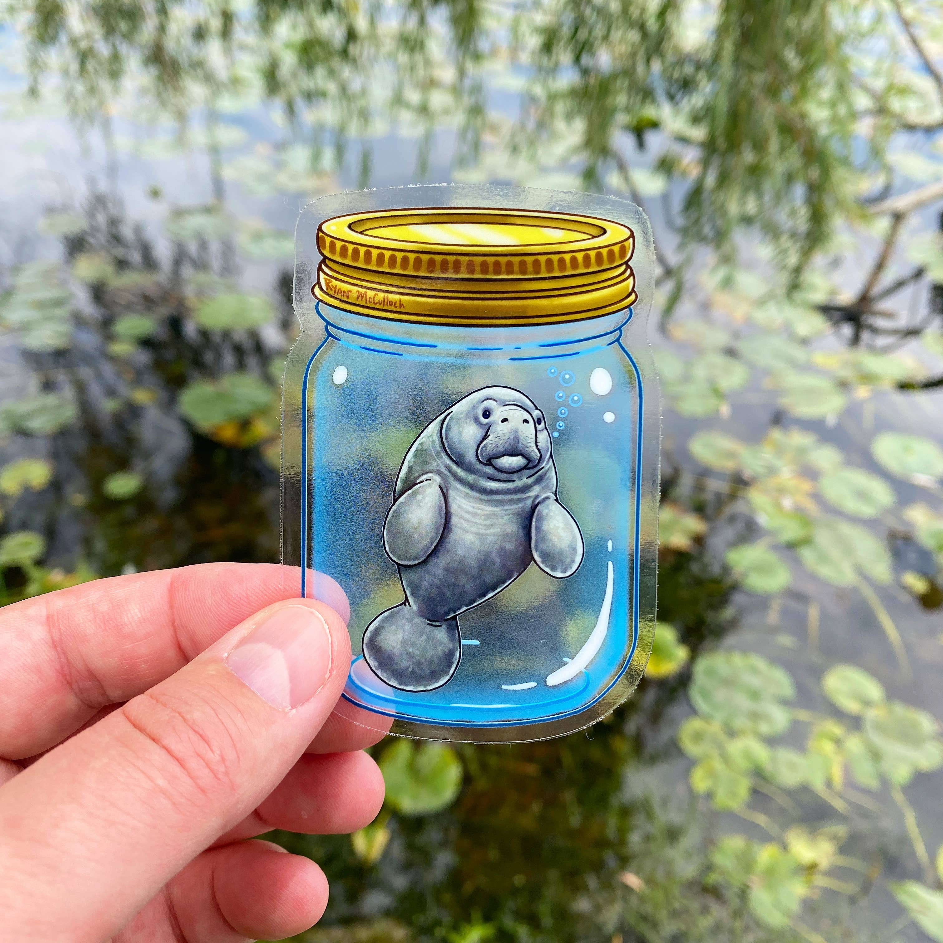 Manatee In A Jar Sticker