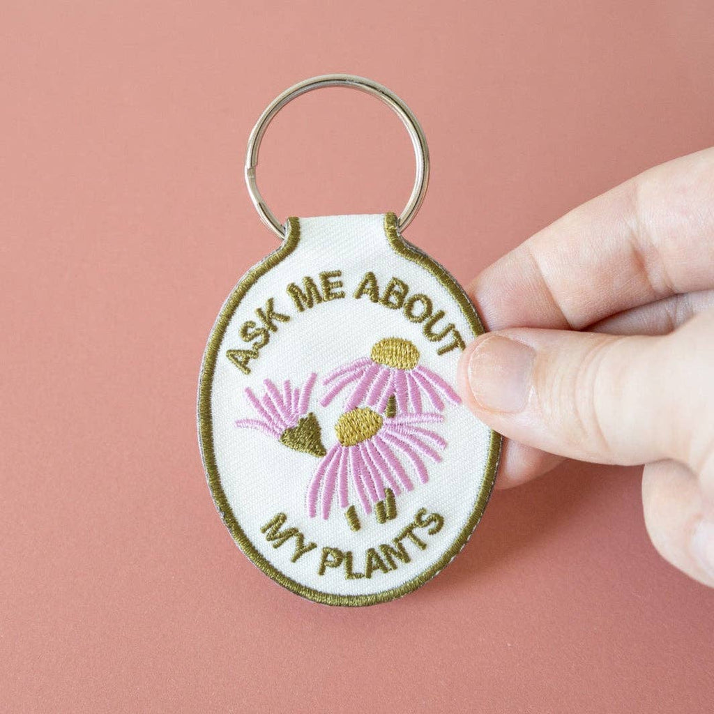 Plant Embroidered Keychain