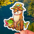 Gone Fishing Otter Sticker