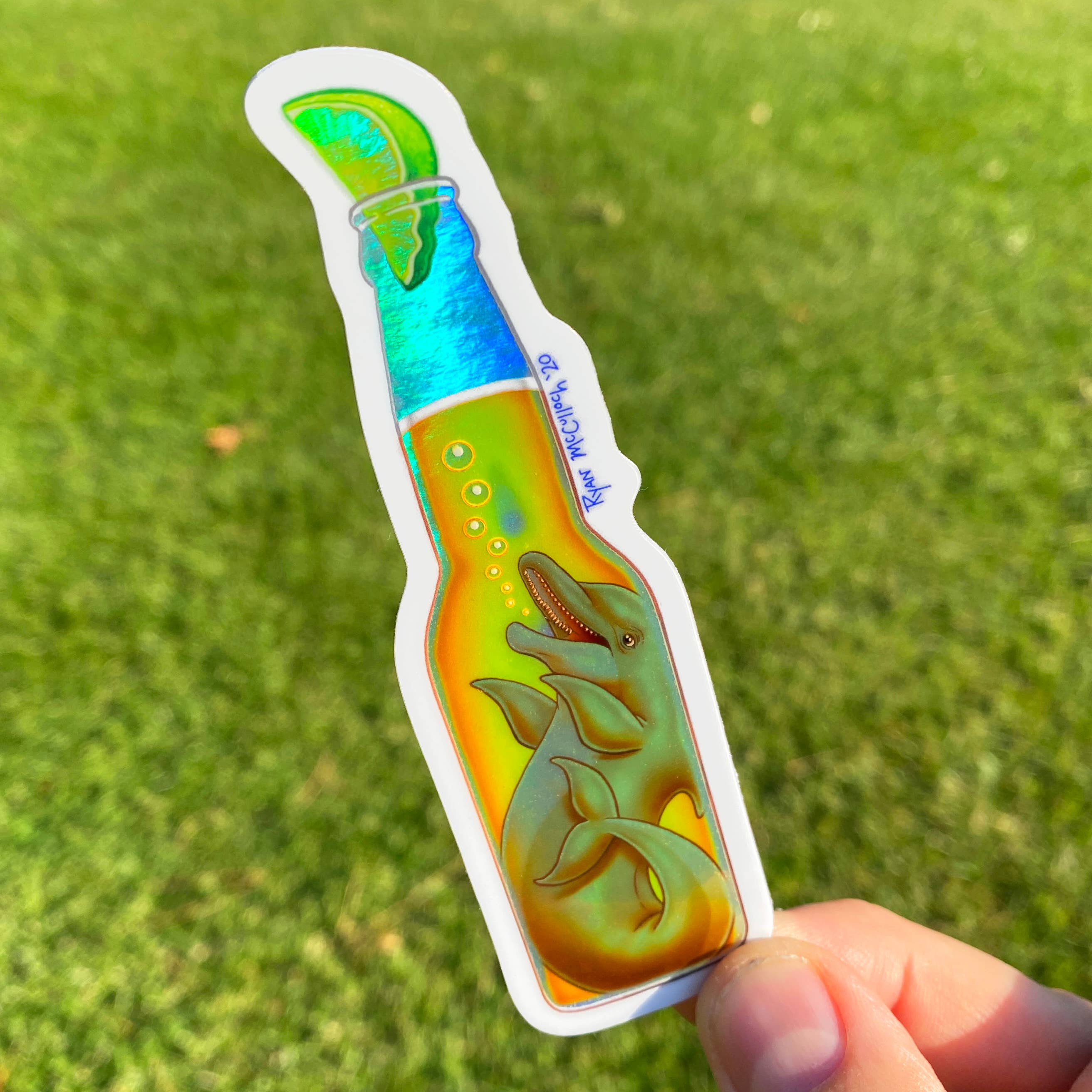 Bottlenose Dolphin Beer Sticker