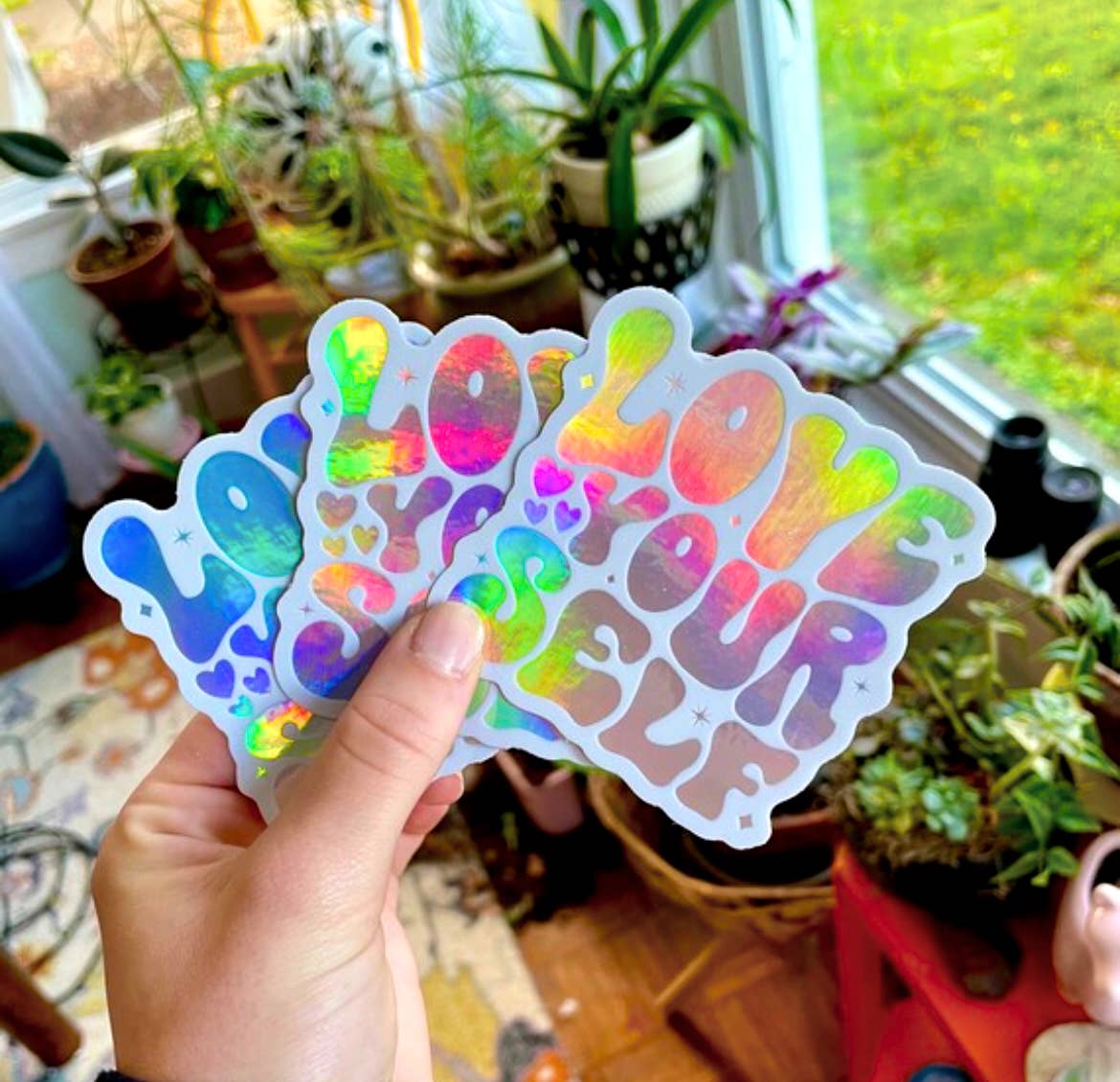 Love Yourself Holographic Sticker