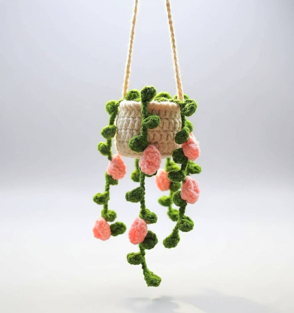 Floral Crochet Car Charm