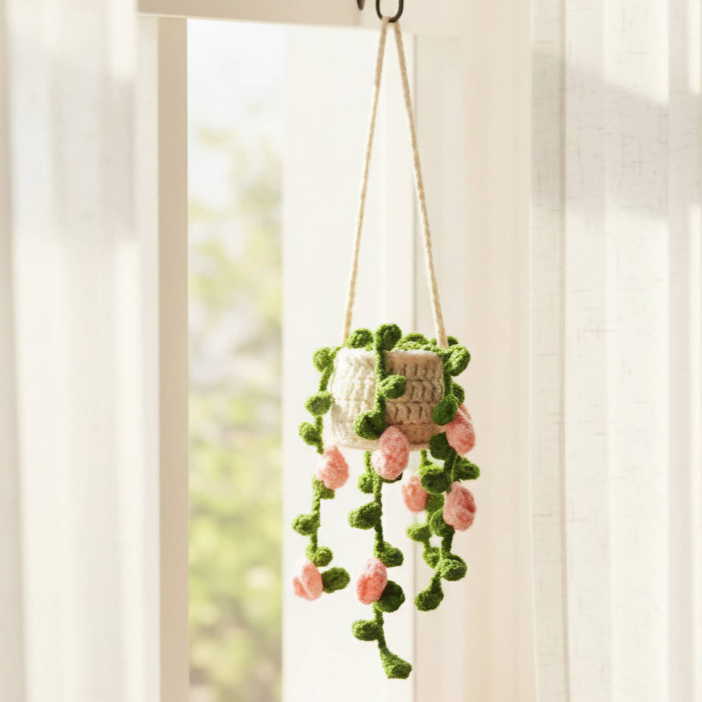 Floral Crochet Car Charm