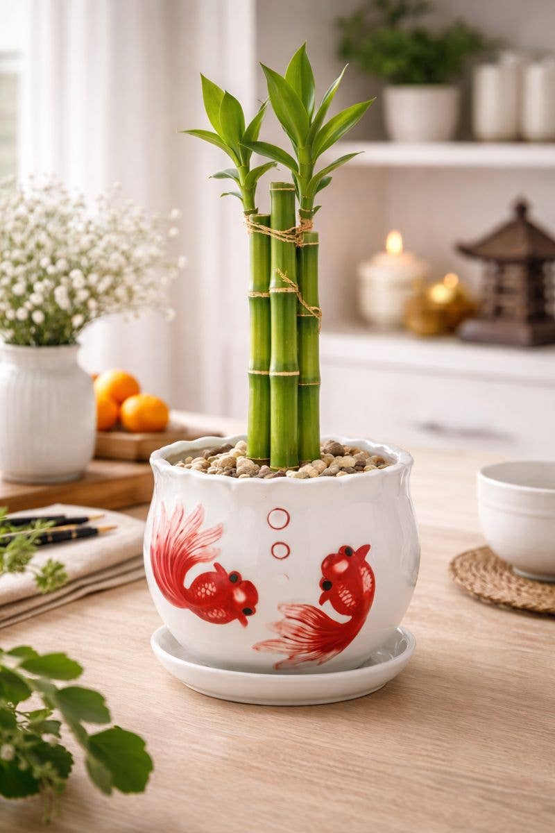 Gold Fish Planter with Saucer