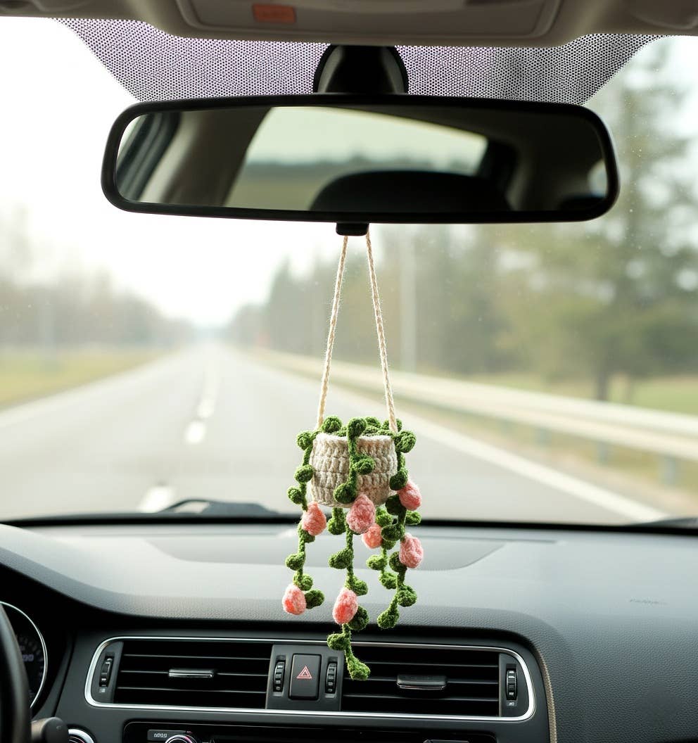 Floral Crochet Car Charm