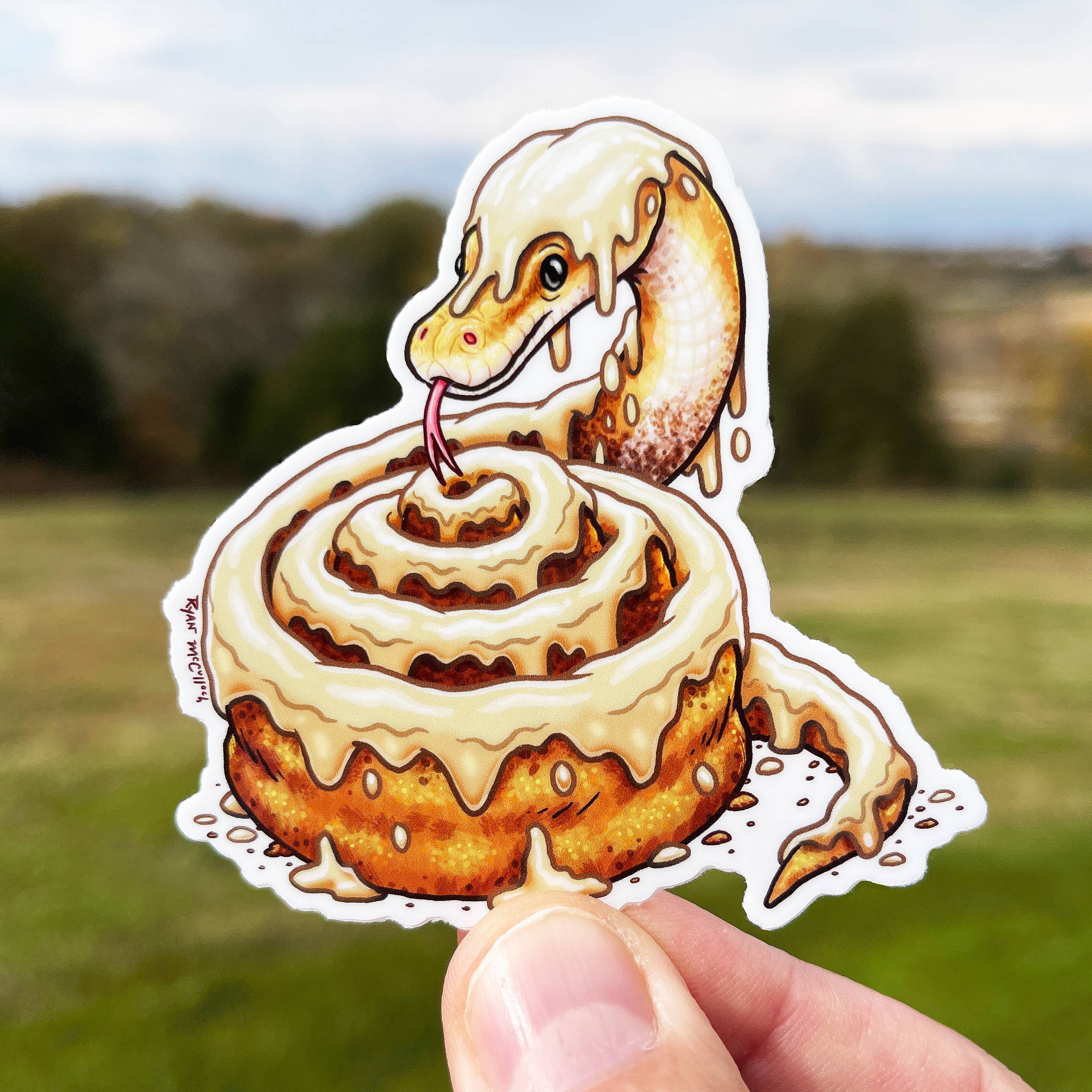 Snake Cinnamon Roll Sticker