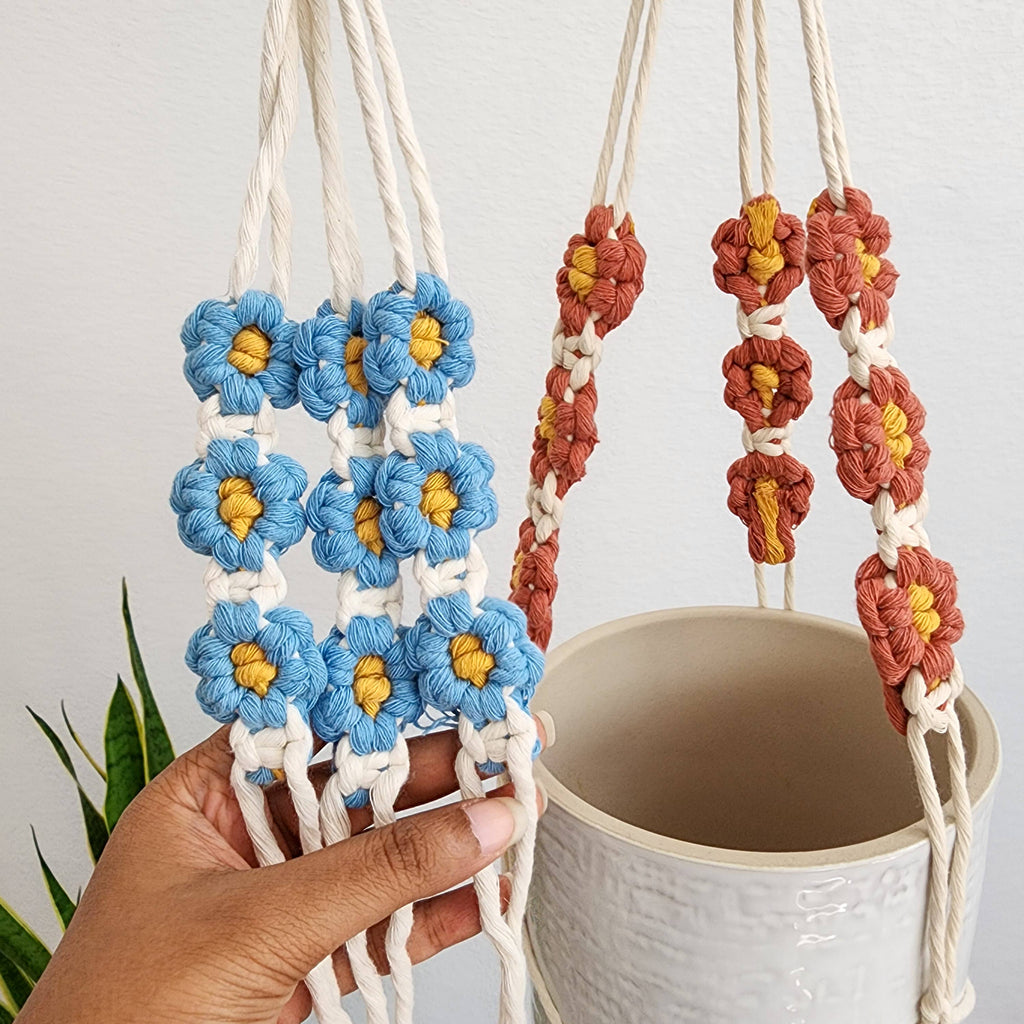 Handmade Daisy Macrame Plant Hanger