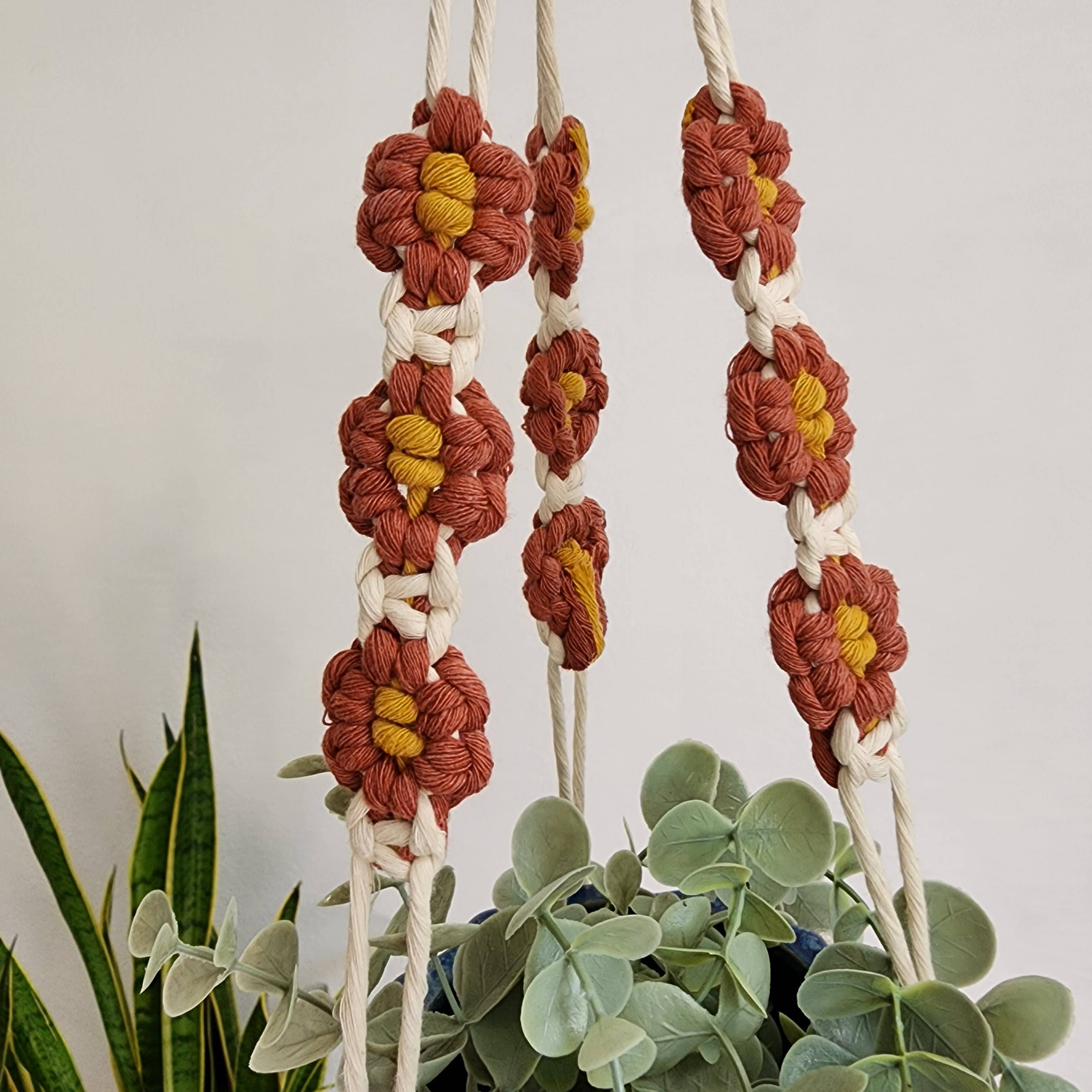 Handmade Daisy Macrame Plant Hanger