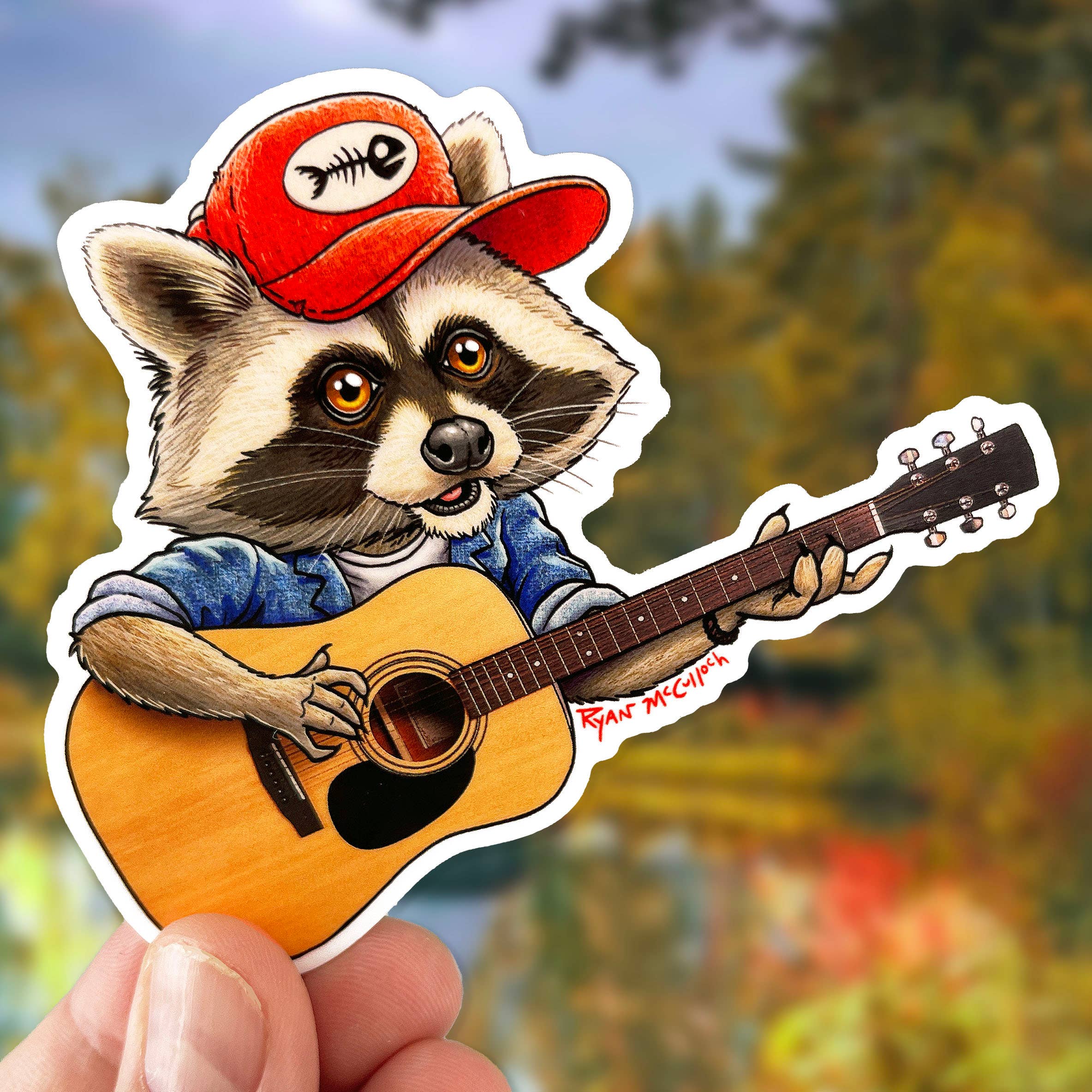 Country Music Raccoon Sticker