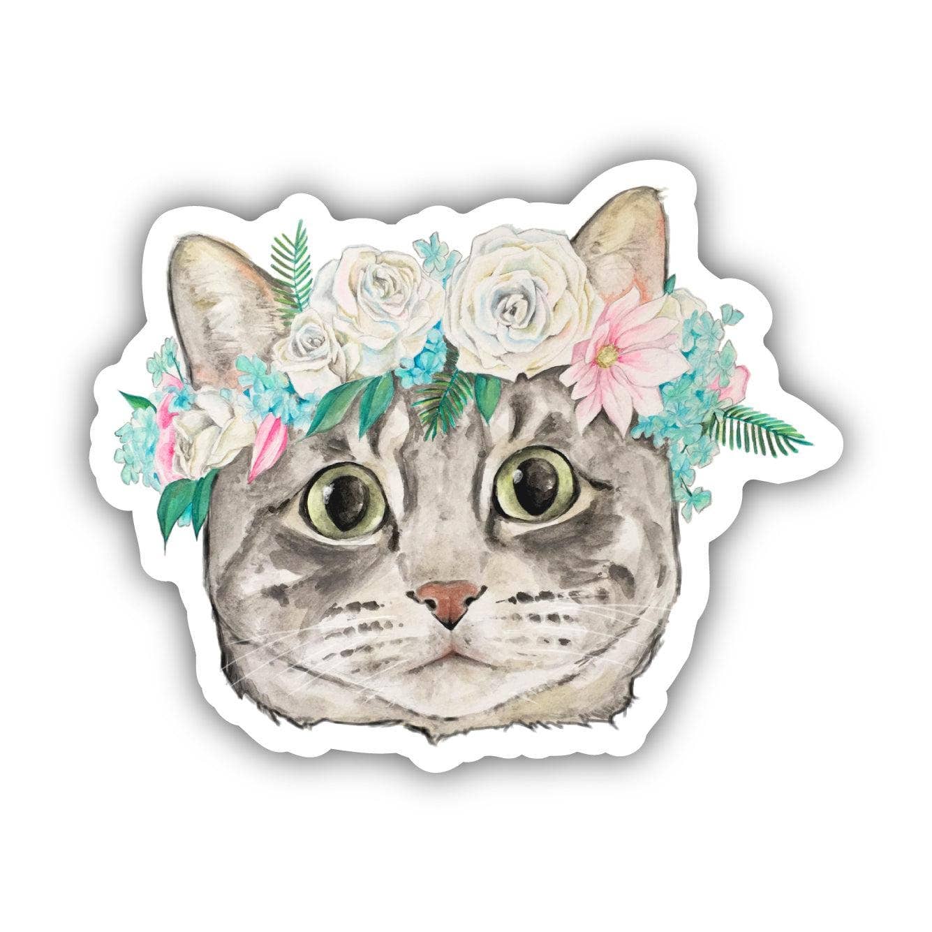 Cat w/ Flower Crown Sticker
